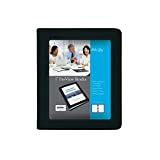 Blue Sky ProView Legacy Black 3 Ring Binder, Letter Size, 1", Textured Faux Leather Cover, Built-in Pockets, Holds 175 Sheets (94029)