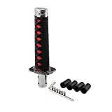 Ayw Lee Katana Gear Shift Knob Samurai Sword Shift Knobs Universal Gear Lever Shifter knob with 4 Adapters for Manual Cars Most Automatic Cars（Black + Red）