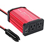 ALLWEI 300W Car Power Inverter DC 12V to 110V AC Power inverters for Vehicles Converter USB-C PD65W/18W USB Fast Charging Ports Car Charger Adapter (Red)