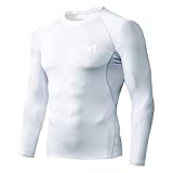 MEETYOO Men's Compression Shirt, White, Medium