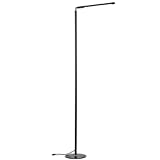 ANZENSHI LED Floor Lamp with 3 Color Temperatures & Stepless Brightness Adjustable LED Metal Standing Light Reading Lamp for Office Painting Piano Bedroom,63"H, Black