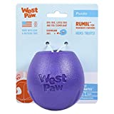 WEST PAW Design Zogoflex Rumbl Treat-Dispensing Dog Toy – Interactive Slow-Feeder Chew Toys for Dogs – Dog Toy for Moderate Chewers, Fetch, Catch – Holds Kibble, Treats (Eggplant, Small)