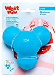 West Paw Zogoflex Tux Treat Dispensing Dog Chew Toy – Interactive Chewing Toys for Dogs – Dog Games for Aggressive Chewers, Fetch, Catch – Holds Kibble, Treats, Made in USA, Large 5", Aqua Blue