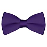 Mens Classic Pre-Tied Satin Formal Tuxedo Bowtie Adjustable Length Large Variety Colors Available, by Platinum Hanger (Purple)