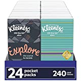 Kleenex On-the-Go Facial Tissues, Tissues Travel Size, 72 Packs (9 Displays of 8 Packs), 10 Tissues per Pack, 3-Ply (720 Total Tissues)