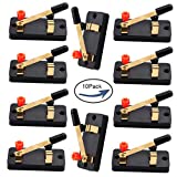 10pcs Lime2018 Single Pole Single Throw Switch:Used For Physics Laboratory,School Electronic Experimenting,great for demos teaching basic principles of electricity & how a simple circuit works