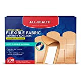 All Health Antibacterial Fabric Adhesive Bandages, 1 in x 3 in, 200 ct | Helps Prevent Infection, Flexible Protection for First Aid and Wound Care