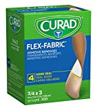 Curad Flex Fabric Adhesive Bandages, Bandage Size is 3/4" x 3" (Box of 100)