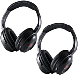 Drive Audio Compatible with uConnect VES Dodge Grand Caravan & Chrysler Town & Country & Jeep Car Headsets Rechargeable Wireless Headphones (2 Pack)