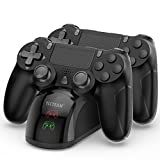 PS4 Controller Charger Dock Station, 1.8 Hrs Fast Charging PS4 Charging Station, PS4 Charging Station with LED Indicator Charging Chip, Dual USB PS4 Charger Dock for PS4/PS4 Slim/PS4 Pro Charger