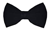 Solid Velvet Pre-Tied Bow Tie & Hanky Set (Black)