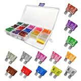 130 Pcs Car Standard Blade Fuse Assortment Kit (1/2/3/4/5/7.5/10/15/20/25/30/35/40A), Puller Tool Included, Well Organized, Fuse Replacement for Cars, SUVs, Vehicles, Boats, Motorbikes, Trucks