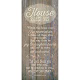 House Blessing Wood Plaque Inspiring Quote 5.5"x12" - Classy Vertical Frame Wall Hanging Decoration | Within This House May His Peace Abide | Christian Family Religious Home Decor Saying