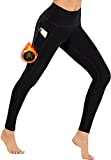 Ewedoos Fleece Lined Leggings with Pockets for Women- Thermal Winter Workout Leggings for Women Yoga Pants for Women (New Black, Medium)