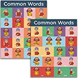 Sign Language Posters for Classroom - 2 Pack Includes Everyday and Commonly Used Words Sign Language Charts for Kids. ASL Posters for Classrooms are Each 16x20 inches, Dry Erase, and Made in the USA.