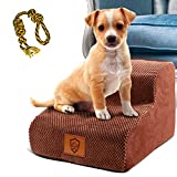 Topmart High Density Foam Pet Steps 2 Tiers,11.8" High,Non-Slip Dog Stairs,Dog Ramp,Soft Foam Dog Ladder,Best for Dogs Injured,Older Cats,Pets with Joint Pain,Suitable for Low Sofas,Stairs,Lower place
