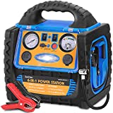 ZunDian Portable Power Station 1400Amp Jump Starter with 260 PSI Air Compressor Tire Inflator, 20000aMh 12V Backup Battery Booster Dual AC/DC Ports 400W Inverter, 2.1A USB Port, Battery Clamps