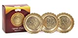 Shubhkart Nakshi Plate (Pack of 3), Decorative Handmade Brass Indian Plate for Puja 7 cm (Small)