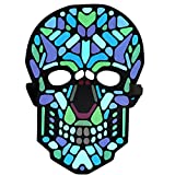 Halloween Clown Mask LED Purge with Voice Control Sensor DJ Mask Party Cosplay Decoration Party (Colorful skull)