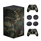 Xbox Series X Skin Stickers,Full Body Vinyl Skins Decal Protective Cover for Microsoft Xbox Series X Console Wrap Sticker and Controllers Decals with 4 Pcs Thump Grip Caps (Army Camouflage)