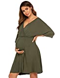 Ekouaer Delivery Gown Womens Short Sleeve Maternity Nursing Sleepwear (8856 - Arg, XX-Large)