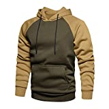 TOLOER Men's Hoodies Pullover Casual Solid Color Sports Outwear Sweatshirts (X-Large, Green)