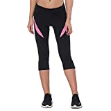 Santic Women's Cycling Shorts Bike Pants Padded 3/4 Tights Breathable Bicycle Capris XL Black/Pink Ao Dai