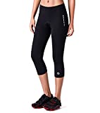 NAVISKIN Women's 3D Padded Cycling Tights Bicycle Bike Capris Pants Leggings 3/4 UPF 50+ Sun Protection Outdoor Pants Black Size M