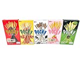 Pocky Biscuit Stick 5 Flavor Variety Pack (Pack of 5) (Total 7.2 oz) - Classic Flavors