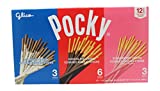 Pocky Chocolate Biscuit Sticks- 3 Flavor Variety Pack- Cookies & Cream, Chocolate, and Strawberry Cream