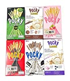 Pocky Biscuit Stick 6 Flavors Variety Pack (Pack of 6) (Total 8.84 oz) - Classic Flavors and Fun New Flavors - Yogurt and Choc Almond