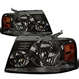 DNA MOTORING HL-OH-F1504-SM-AM Smoke Lens Amber Headlights Replacement Compatible with 04-08 F-150/06-08 Mark LT