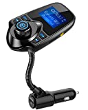 Nulaxy Wireless In-Car Bluetooth FM Transmitter Radio Adapter Car Kit W 1.44 Inch Display Supports TF/SD Card and USB Car Charger for All Smartphones Audio Players