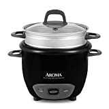 Aroma Housewares 6-Cup (Cooked) Pot-Style Rice Cooker and Food Steamer, Black ARC-743-1NGB