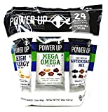 Power Up Trail Mix 100% Natural, Mega Omega Trail Mix, High Energy Trai Mix, Antioxidant Trai Mix, Variety Pack Total 36 oz,24 Ct - PACK OF 2