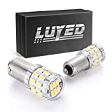 LUYED 2 X 530LM Super Bright 3014 30-EX Chipsets Lens BA9 BA9S 53 57 1895 64111 LED Bulbs for Side Door Courtesy Lights Map Lights,Xenon White(Newest heat dissipation design)