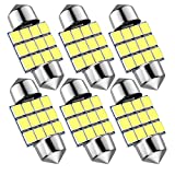 DE3175 Led Car Bulb, 31mm 1.22in 3175 Festoon Led Car Lights Bulb, Super bright white DE3021 DE3022 Led Car Bulb Fit for Interior Map Door Dome lights, Pack of 6pcs