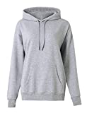 Women's Basic Pullover Hoodie Loose fit Ultra Soft Fleece hooded Sweatshirt With Pockets (fleece lined-Grey, X-Large)