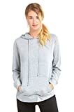 Sofra Women's Thin Cotton Pullover Hoodie Sweater (L, Heather Gray)