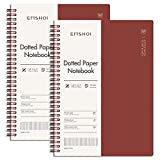 EMSHOI Spiral Dotted Notebook 2 Pack, B5 Bullet Dot Grid Journal, PVC Cover Meeting Notebooks, with Free Journal Stencils, 100GSM Thick Paper, 320 Pages, 7.48" x 10.15"-Red