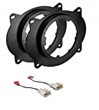 ASC Audio 6x9 to 6+-Inch 6" 6.5" Front Door Speaker Install Adapter Plates + Speaker Harness Combo - Compatible Vehicles and Restrictions Listed Below