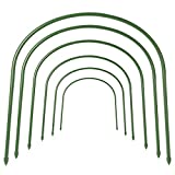 FOTMISHU 6Pcs Greenhouse Hoops Rust-Free Grow Tunnel Tunnel, 4ft Long Steel with Plastic Coated Plant Supports for Garden Fabric, Plant Support Garden Stakes