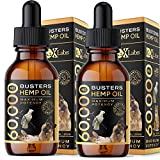 K2xLabs Buster's Organic Hemp Oil Large 60 Milliliters 2-Pack for Dogs & Cats - Max Potency - Made in USA - Omega Rich 3, 6 & 9 - Hip & Joint Health, Natural Relief, Calming (60,000MG)
