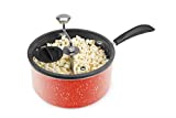 Zippy Pop 00038-01-ZIP Stovetop Popcorn Popper with Glass Silicone Rimmed Lid, 5-1/2 quart, Red Marble