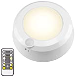 LUXSWAY Wireless Ceiling Light for Shower, Battery Operated Overhead Shower Light with Motion, 80ft RF Remote Controller, Cool/Warm White Battery Ceiling Light for Indoor Timer Off - 300Lumen