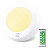 BIGMONAT Wireless Shower Light, Battery Powered Ceiling Light with Remote, Motion Sensor Bathroom Light, LED Closet Light Brightness Dimmable, 250 Lumens, 4.8 Inches