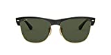 Ray-Ban RB4175 Clubmaster Oversized Square Sunglasses, Demi Gloss Black On Gold/G-15 Green, 57 mm