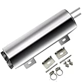 BLACKHORSE-RACING 3" X 9" Radiator Coolant Overflow Puke Tank Polished Stainless Steel 32OZ