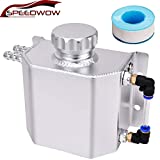 SPEEDWOW Coolant Radiator Overflow Tank Reservoir Expansion Aluminum 1L Silver Universal