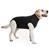 Suitical Original Recovery Suit - Breathable full body shirt. Protects wounds, sutures, skin conditions, light incontinence, when in heat, after surgery spay/neuter and more Professional alternative to dog cone (M - Black)